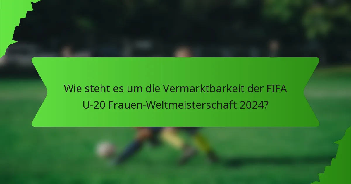 Wie steht es um die Vermarktbarkeit der FIFA U-20 Frauen-Weltmeisterschaft 2024?